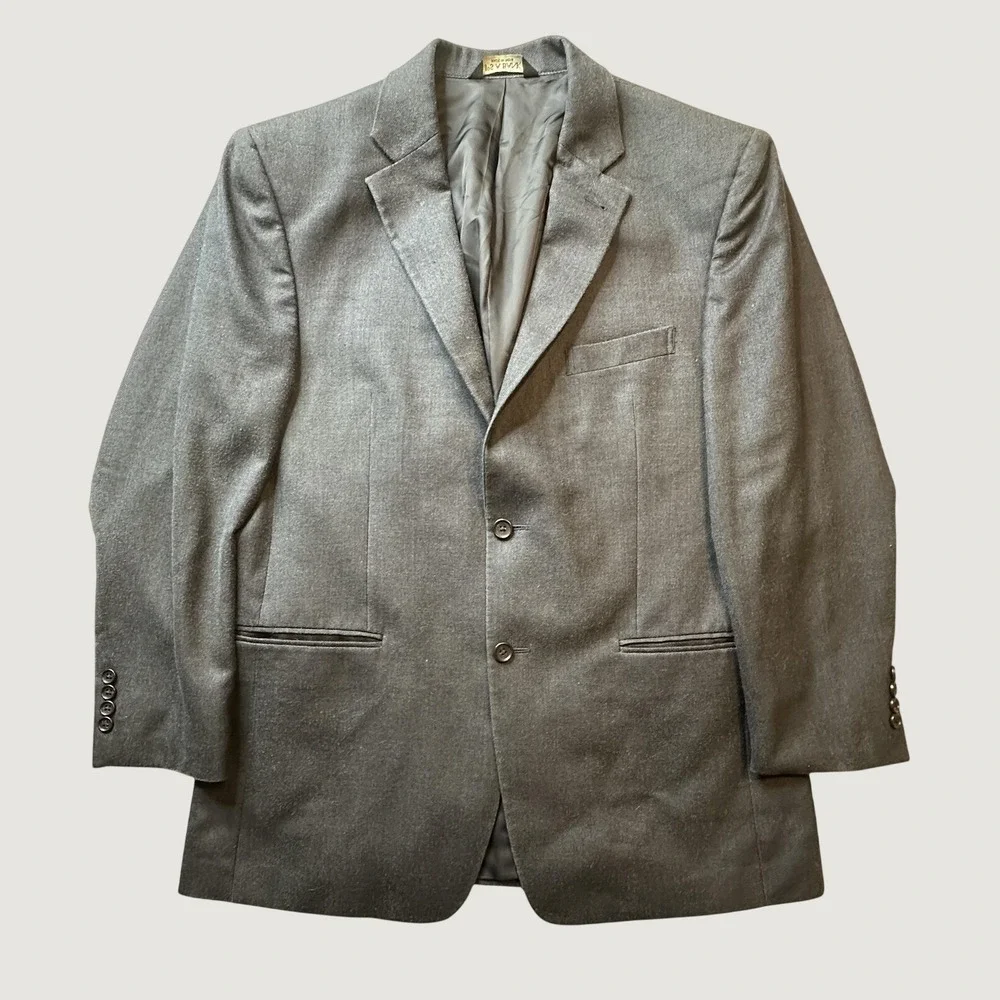 Jos. A. Bank Blazer Mens 43R Gray Signature Collection Silk Wool Tailored Fit